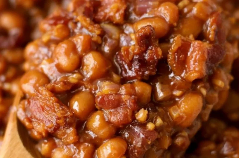 Delicious Easy Ultimate Baked Beans served in a bowl