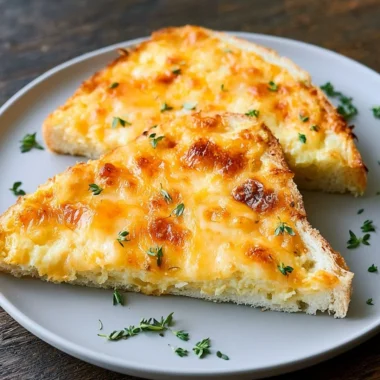 Savory egg and cheese toasts topped with fresh herbs and spices