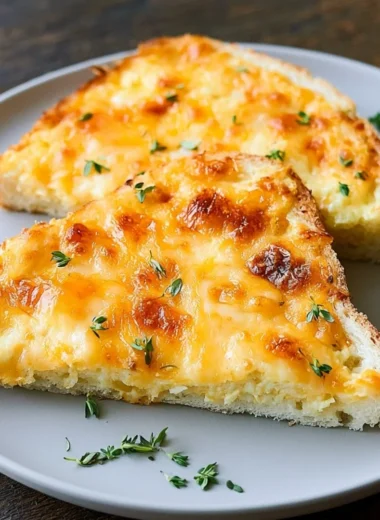 Savory egg and cheese toasts topped with fresh herbs and spices