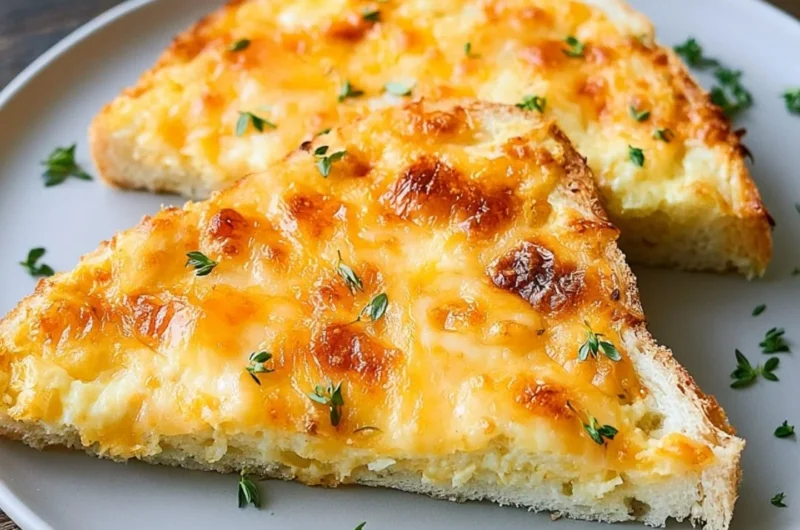 Savory egg and cheese toasts topped with fresh herbs and spices