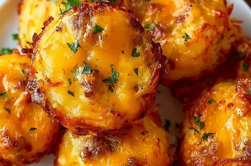 Delicious homemade Sausage Hashbrown Bites served on a plate