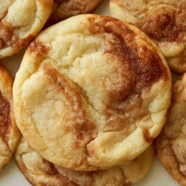 Soft and chewy cinnamon roll cookies topped with cinnamon sugar