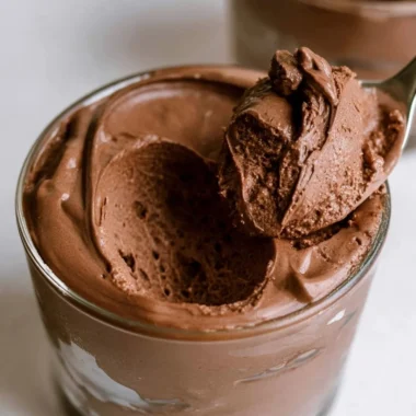 Deliciously creamy chocolate mousse dessert in a elegant serving dish