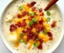 This Loaded Potato Soup is creamy, rich, and packed with crispy bacon, cheddar cheese, and tender potatoes. Perfect for … | Easy loaded potato soup, What to have with loaded potato soup, Loaded potato soup.